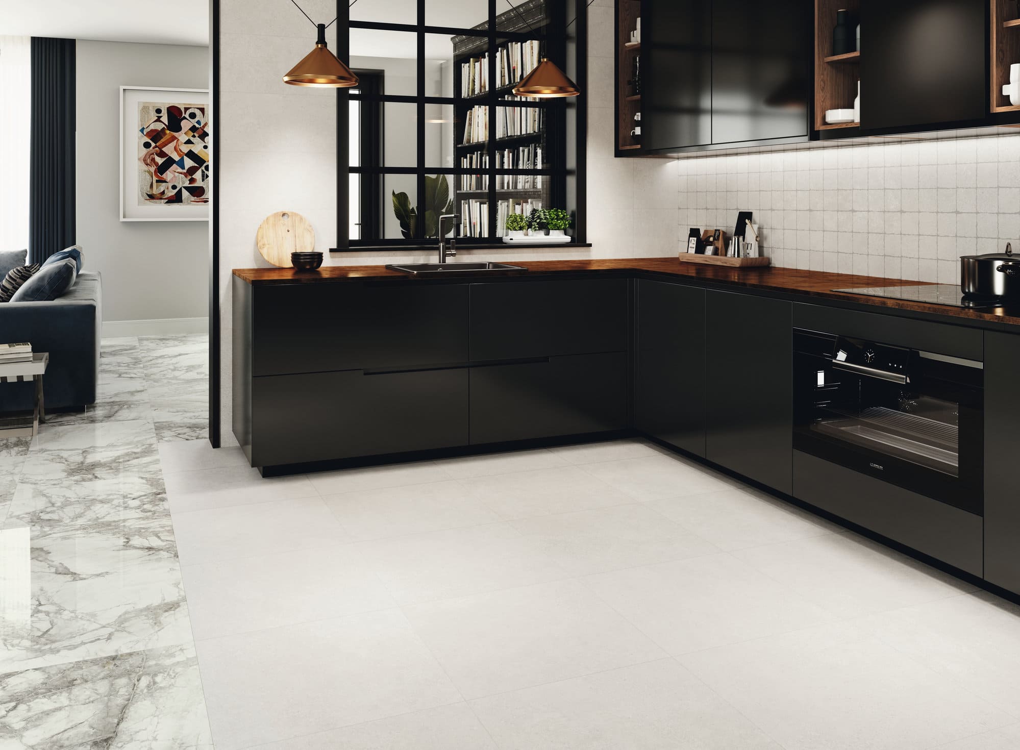 Ape Grupo Коллекция WABI SABI Wabi Bianco Str 60*60 см (N33) в интерьере